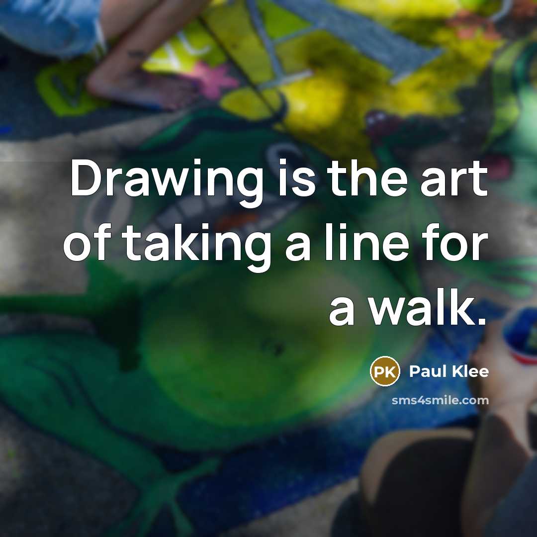 “Drawing is the art of taking a line for a…” quote by Paul Klee