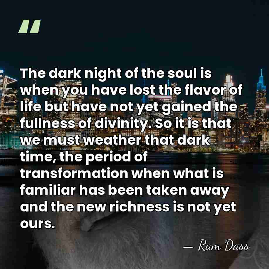 The dark night of the soul is when you have lost the&hellip; - Ram Dass