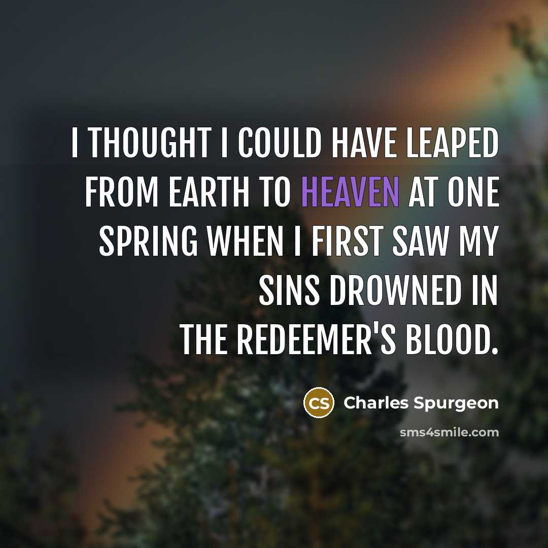 “I thought I could have leaped from earth to heaven…” quote by Charles Spurgeon