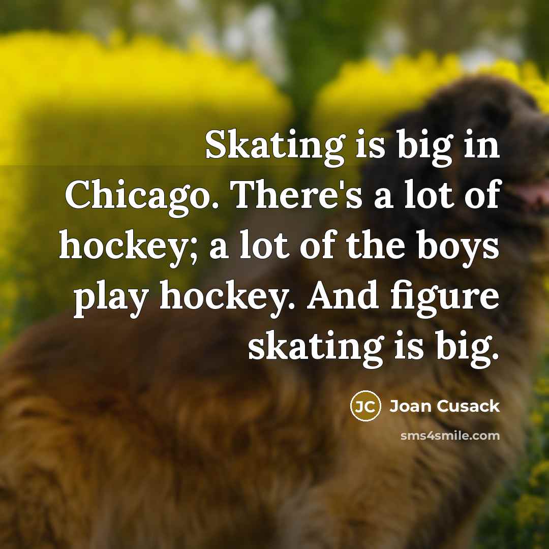 “Skating is big in Chicago. There's a lot of hockey;…” quote by Joan Cusack