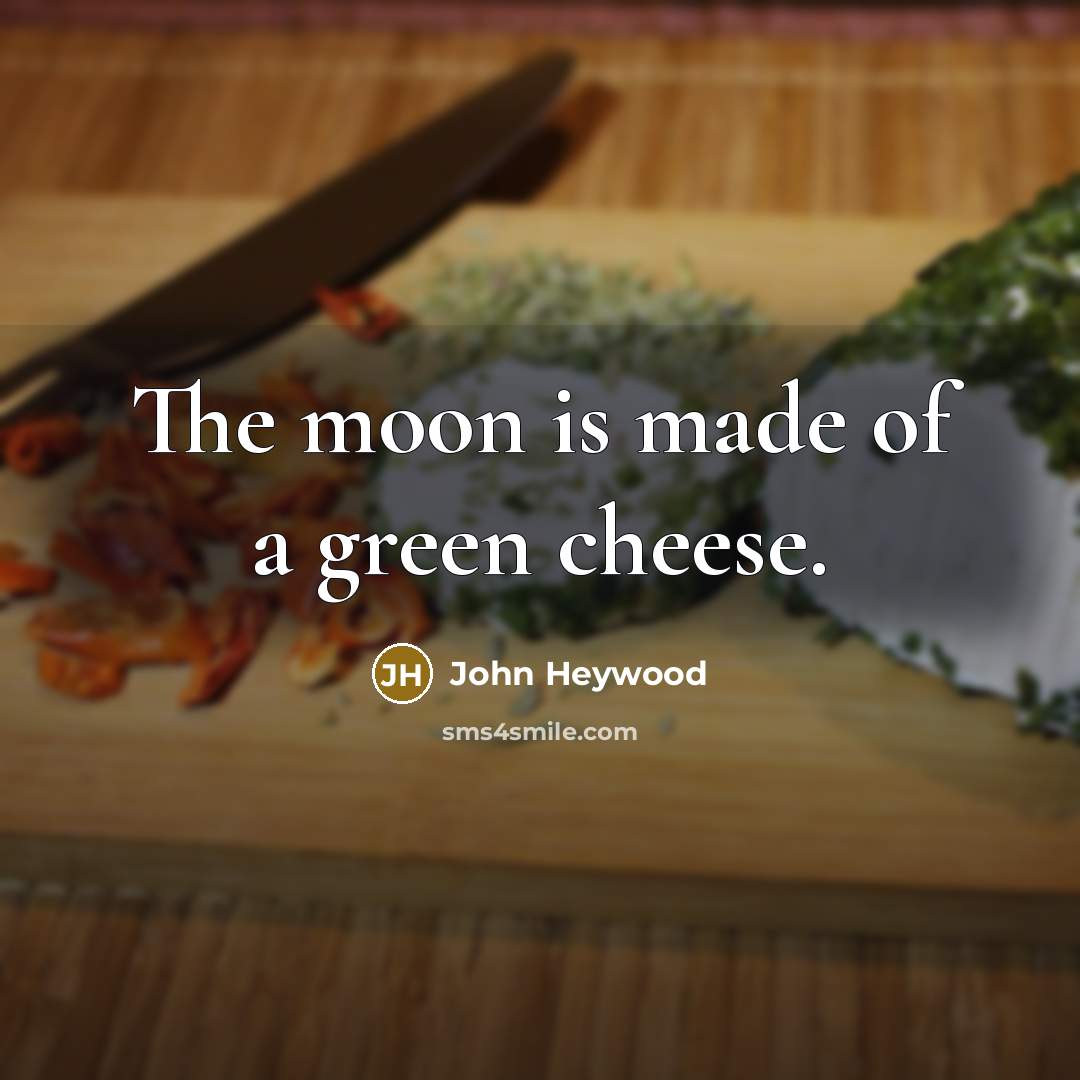 “The moon is made of a green cheese.…” quote by John Heywood