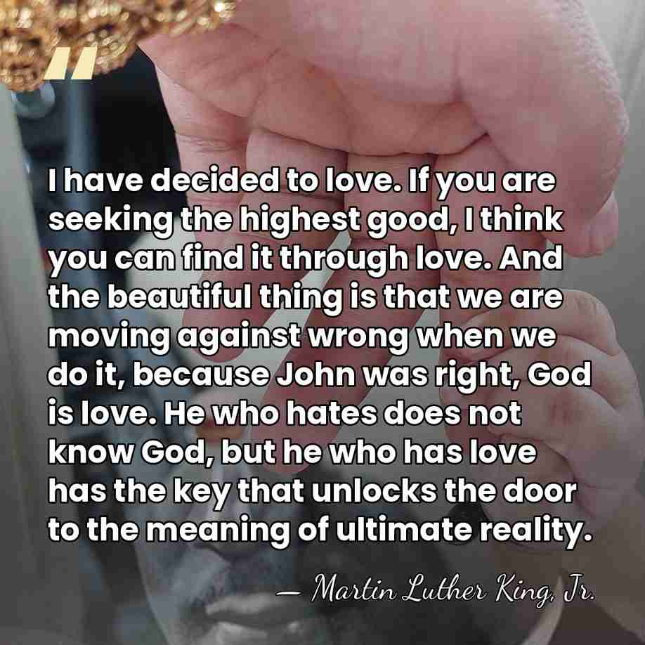 I have decided to love. If you are seeking the highest good,&hellip; - Martin Luther King, Jr.