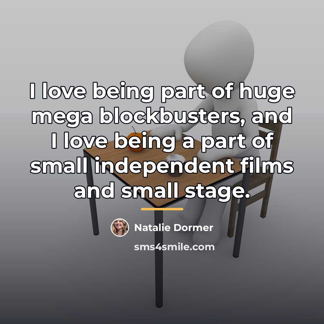 “I love being part of huge mega blockbusters, and I…” quote by Natalie Dormer