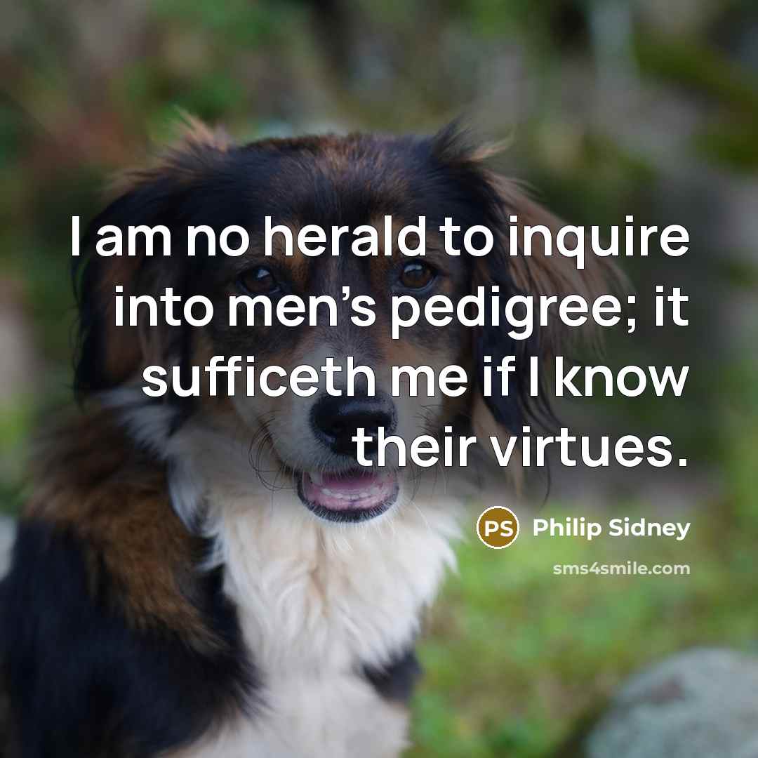 “I am no herald to inquire into men's pedigree; it…” quote by Philip Sidney