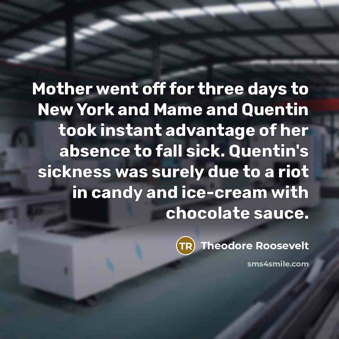 “Mother went off for three days to New York and…” quote by Theodore Roosevelt