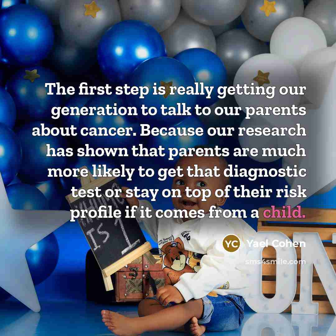 “The first step is really getting our generation to talk…” quote by Yael Cohen