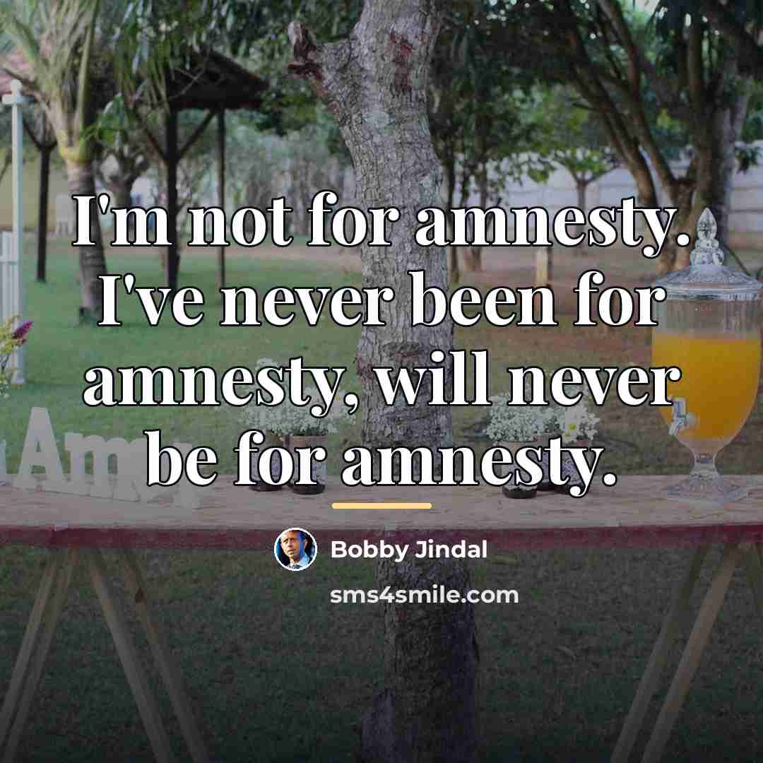 “I'm not for amnesty. I've never been for amnesty, will…” quote by Bobby Jindal