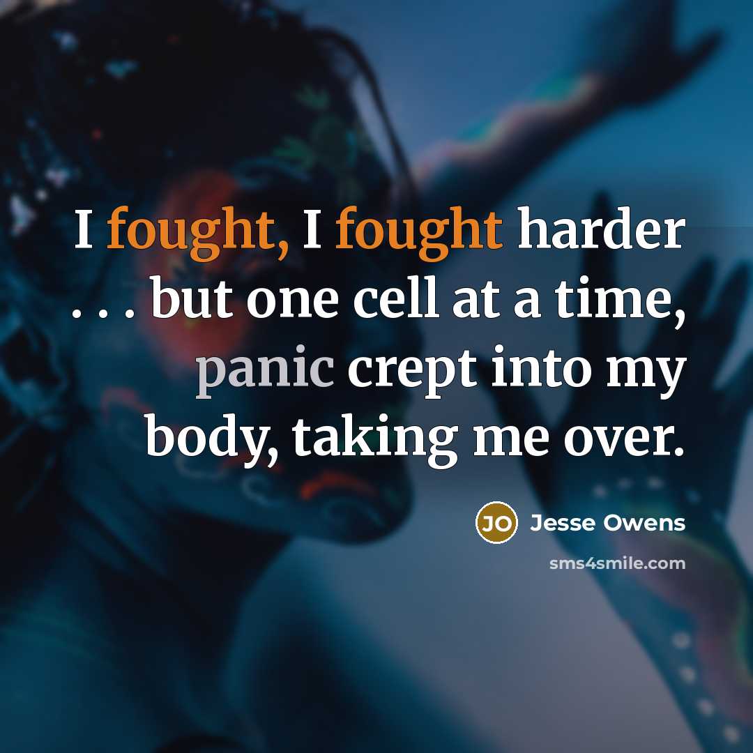 “I fought, I fought harder . . . but one…” quote by Jesse Owens