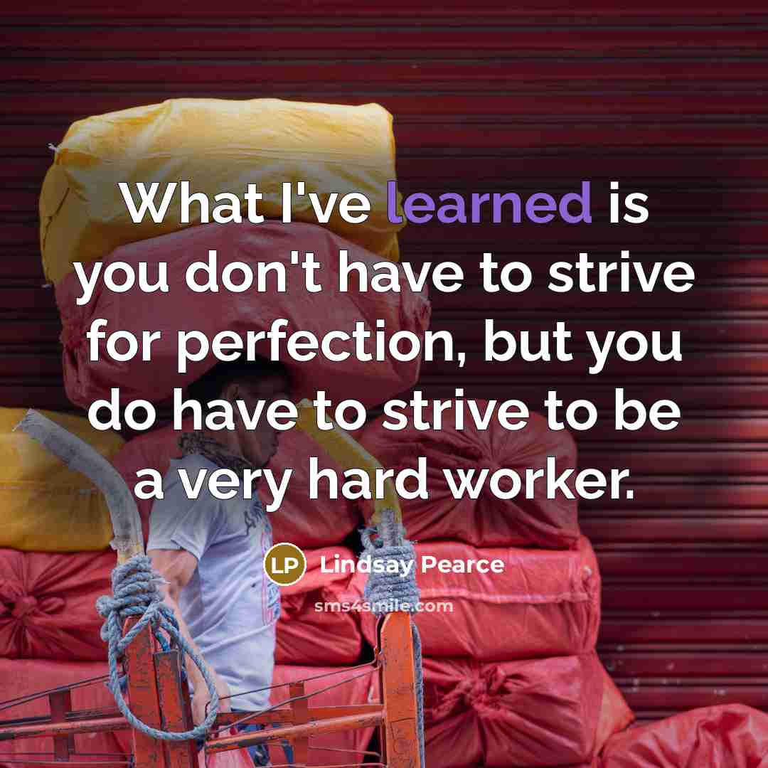 “What I've learned is you don't have to strive for…” quote by Lindsay Pearce