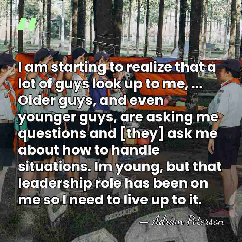I am starting to realize that a lot of guys look up&hellip; - Adrian Peterson