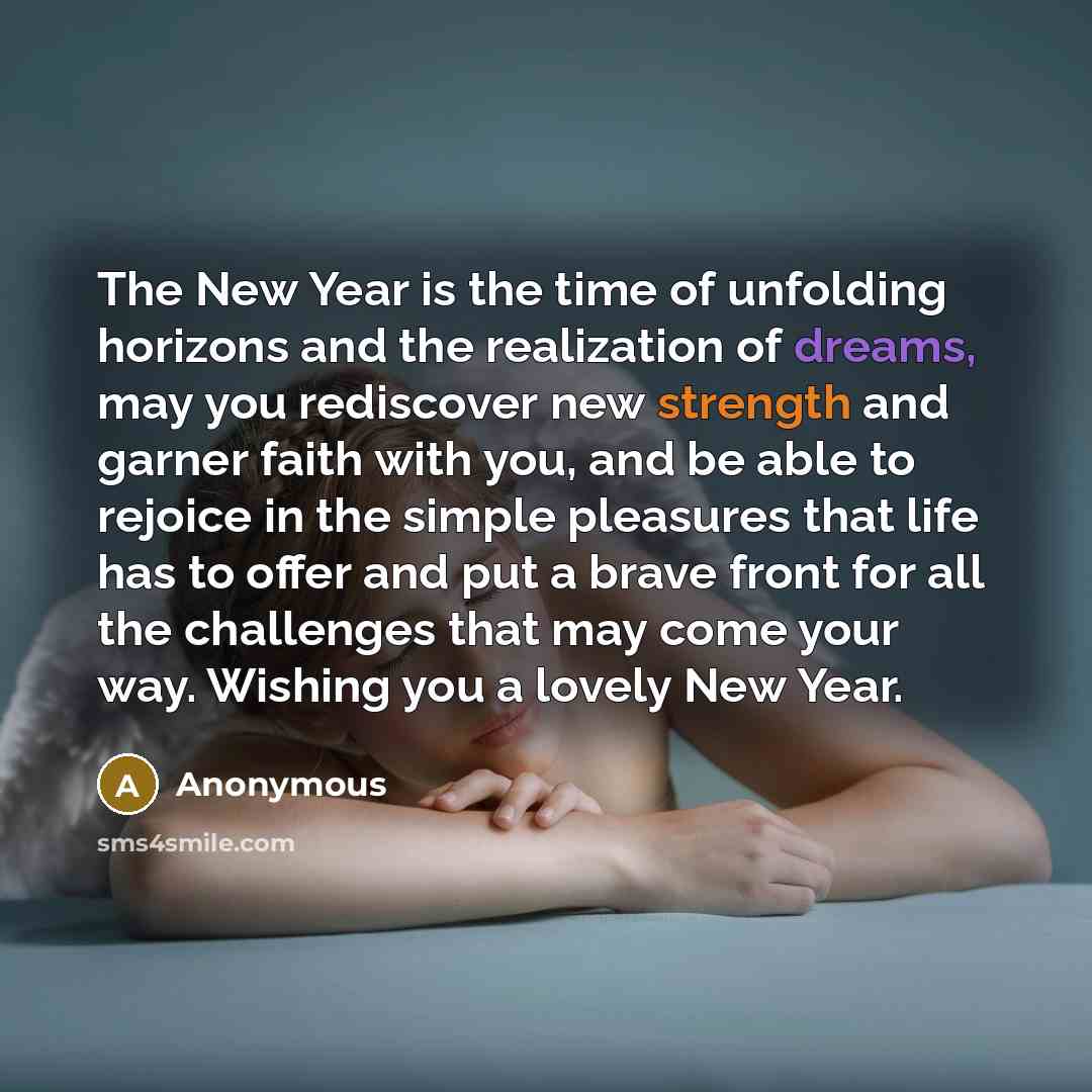 “The New Year is the time of unfolding horizons and…” quote by Anonymous