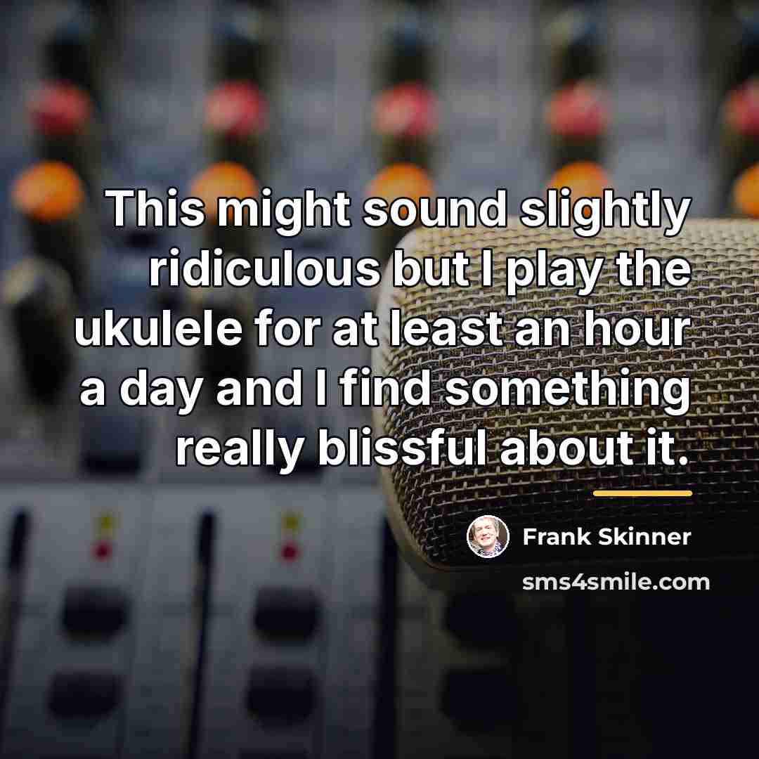 “This might sound slightly ridiculous but I play the ukulele…” quote by Frank Skinner
