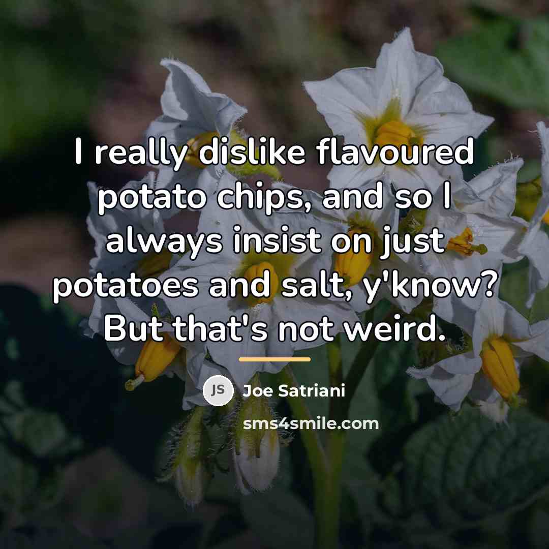 “I really dislike flavoured potato chips, and so I always…” quote by Joe Satriani