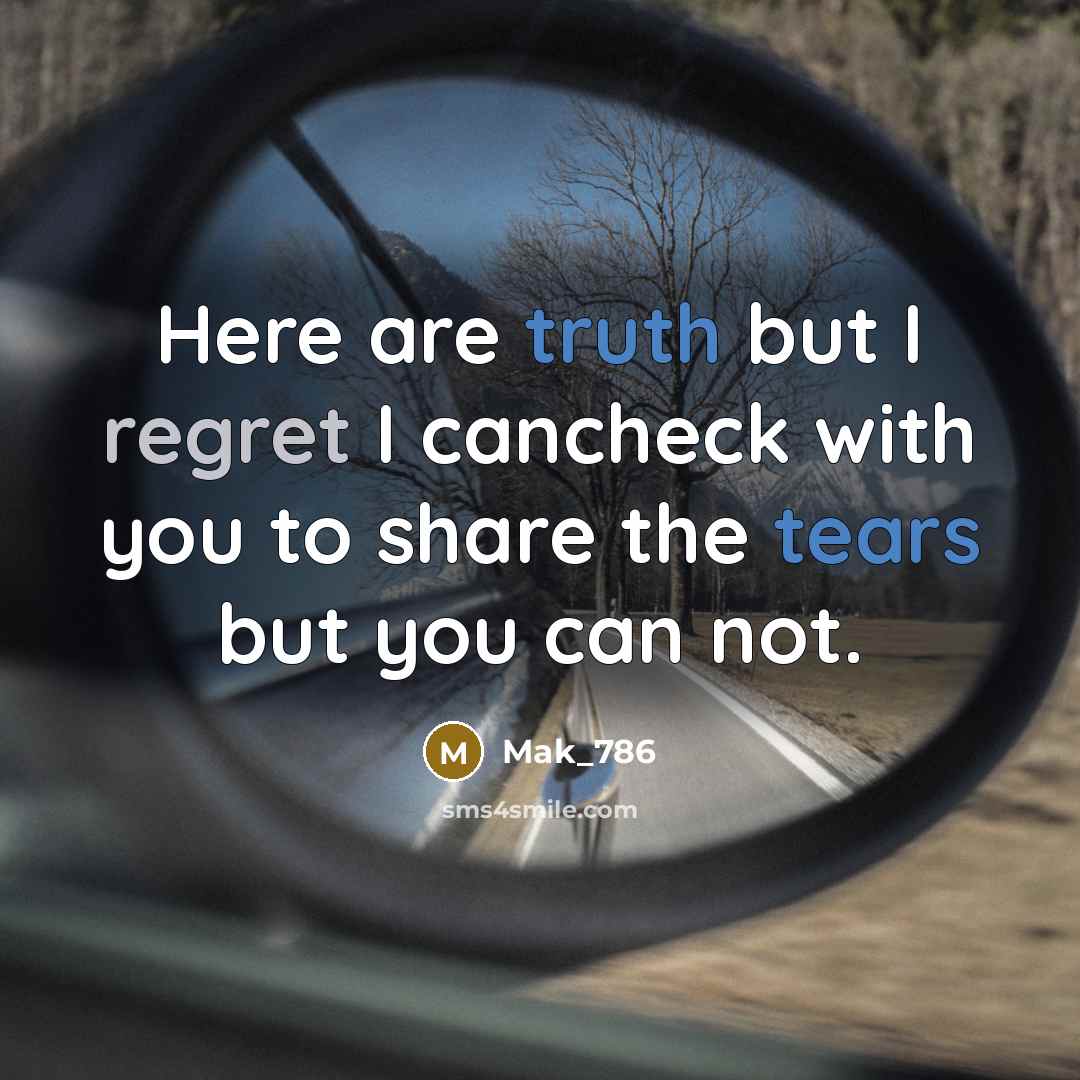 “Here are truth but I regret I cancheck with you to share the tears but you can not.” quote by Mak_786