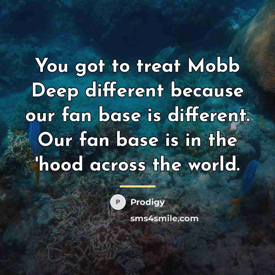 “You got to treat Mobb Deep different because our fan…” quote by Prodigy