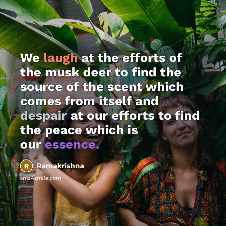 “We laugh at the efforts of the musk deer to…” quote by Ramakrishna