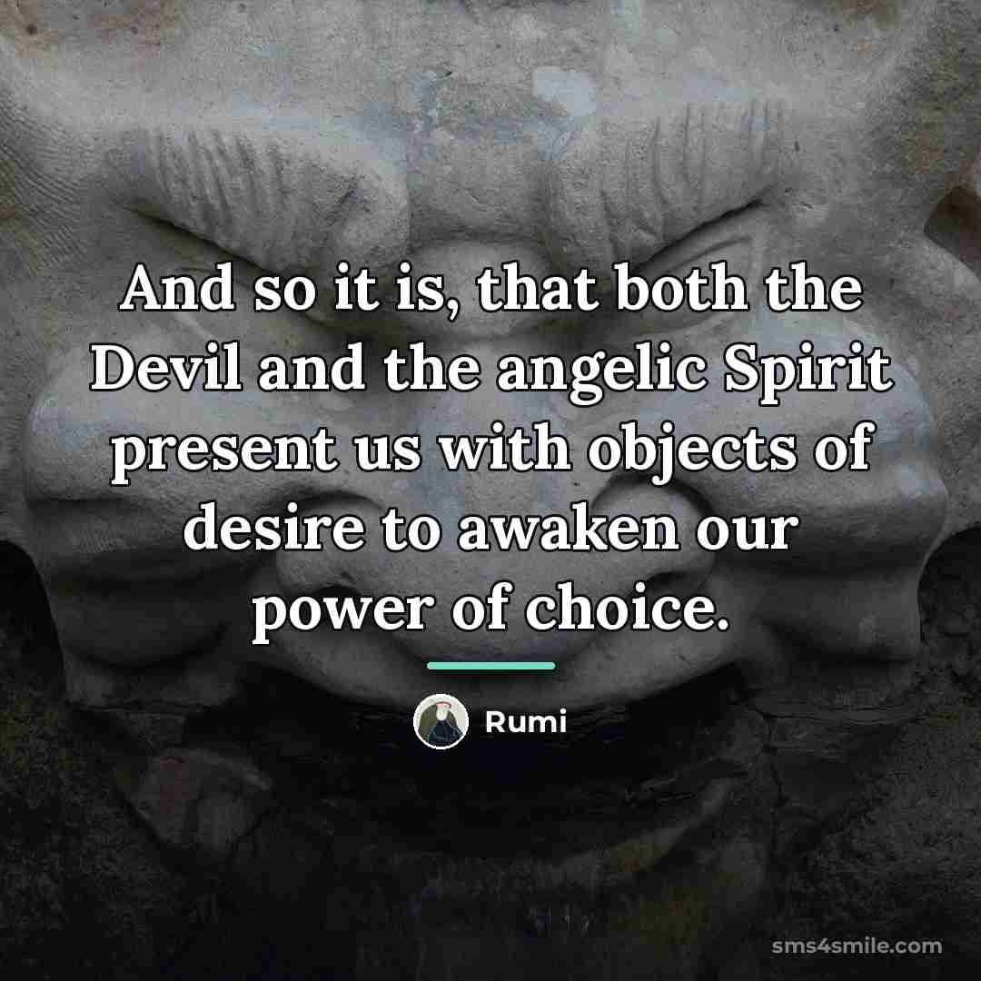 “And so it is, that both the Devil and the…” quote by Rumi