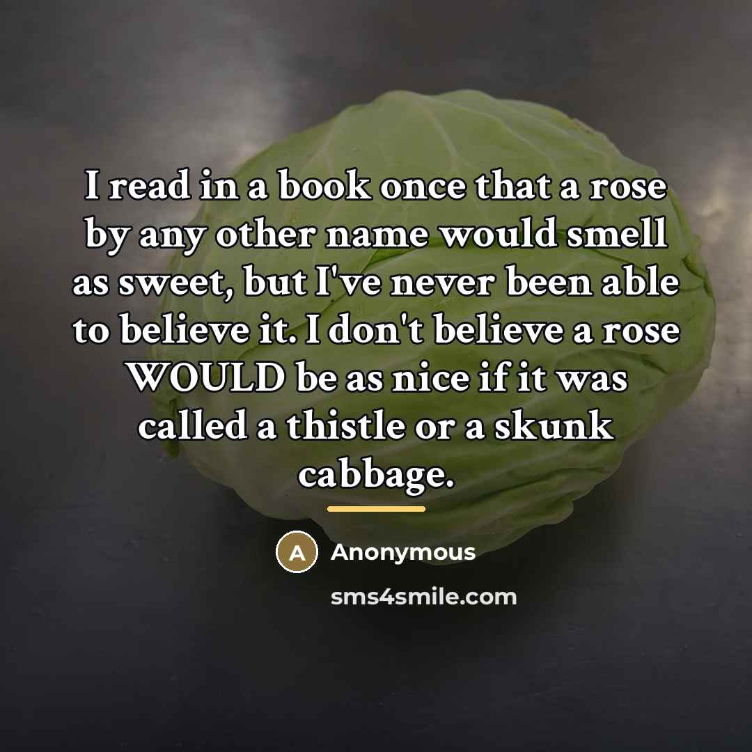 “I read in a book once that a rose by…” quote by Anonymous