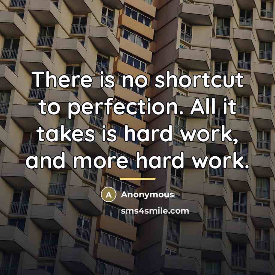 “There is no shortcut to perfection. All it takes is…” quote by Anonymous