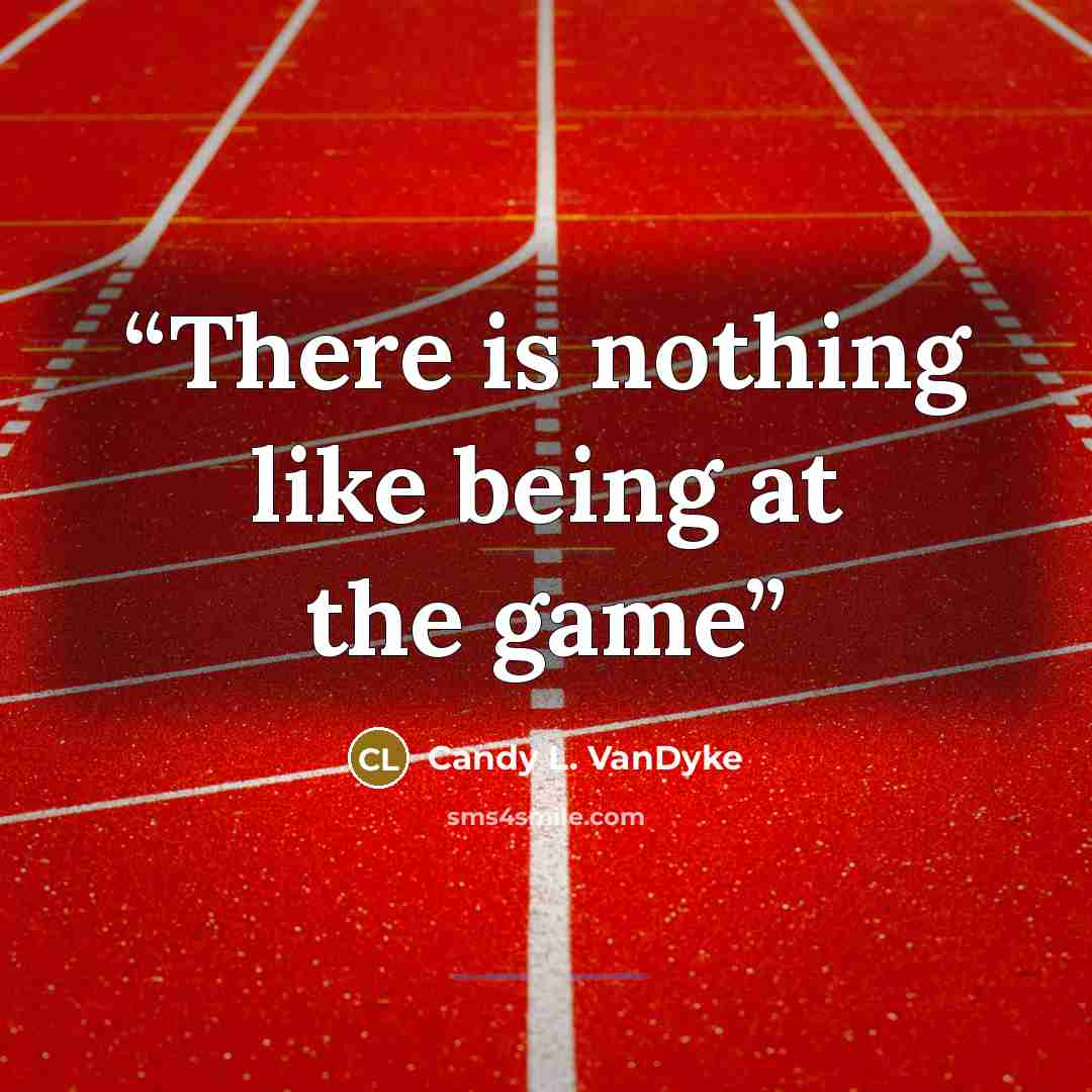 “There is nothing like being at the game” quote by Candy L. VanDyke