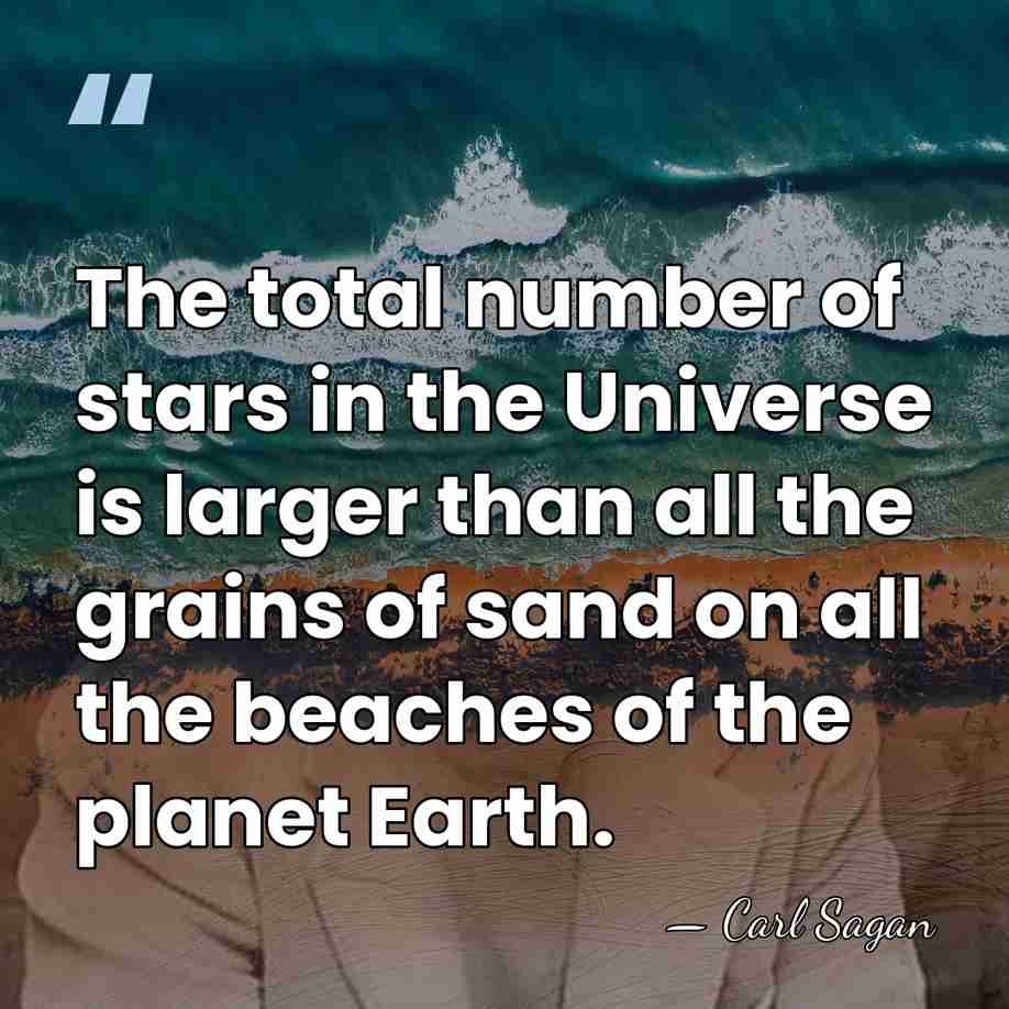 The total number of stars in the Universe is larger than all&hellip; - Carl Sagan