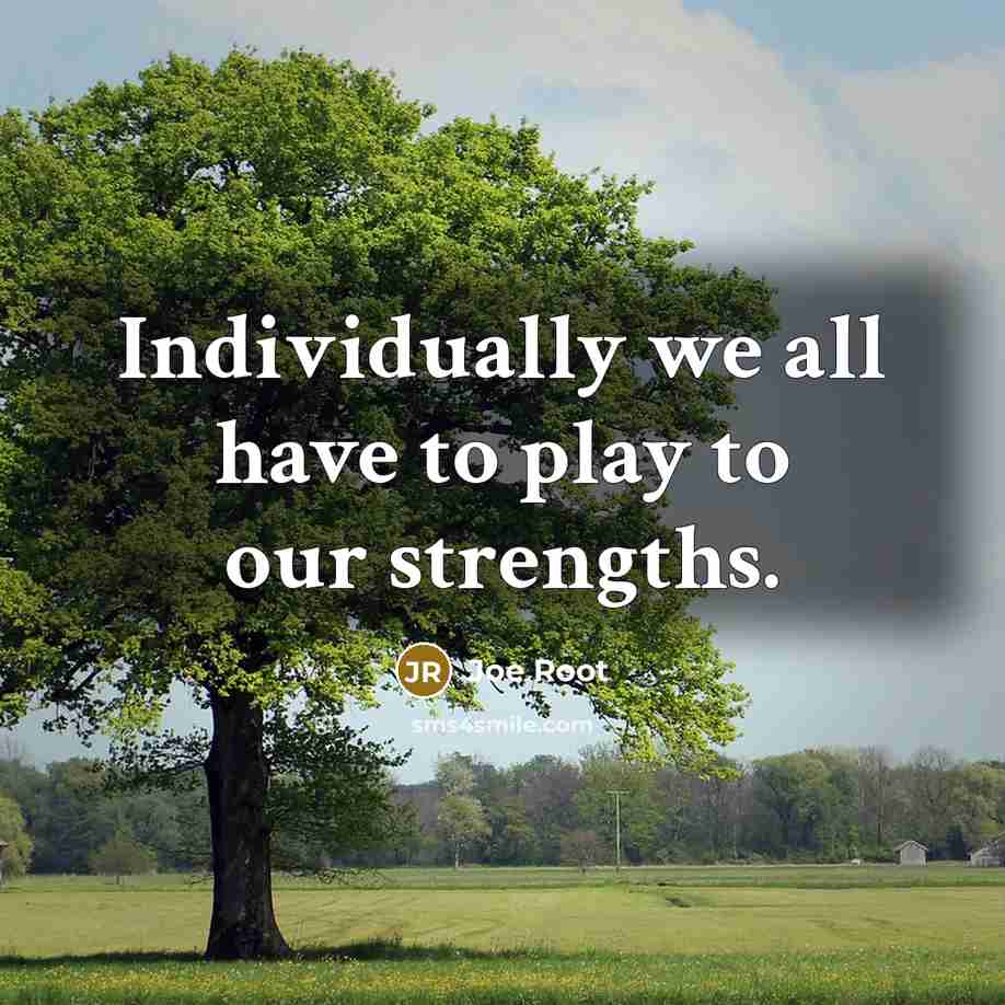 “Individually we all have to play to our strengths.…” quote by Joe Root