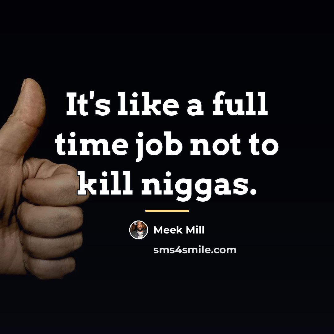 “It's like a full time job not to kill niggas.…” quote by Meek Mill