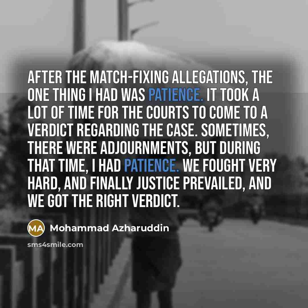 “After the match-fixing allegations, the one thing I had was…” quote by Mohammad Azharuddin