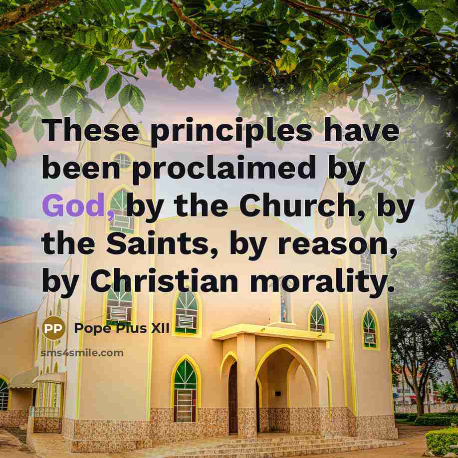 “These principles have been proclaimed by God, by the Church,…” quote by Pope Pius XII