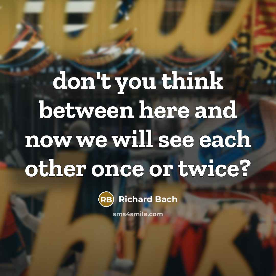 “don't you think between here and now we will see…” quote by Richard Bach