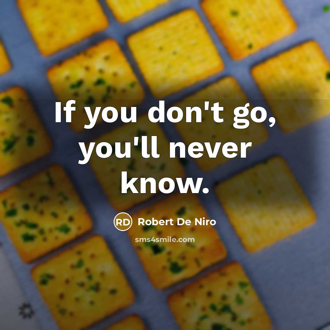 “If you don't go, you'll never know.…” quote by Robert De Niro