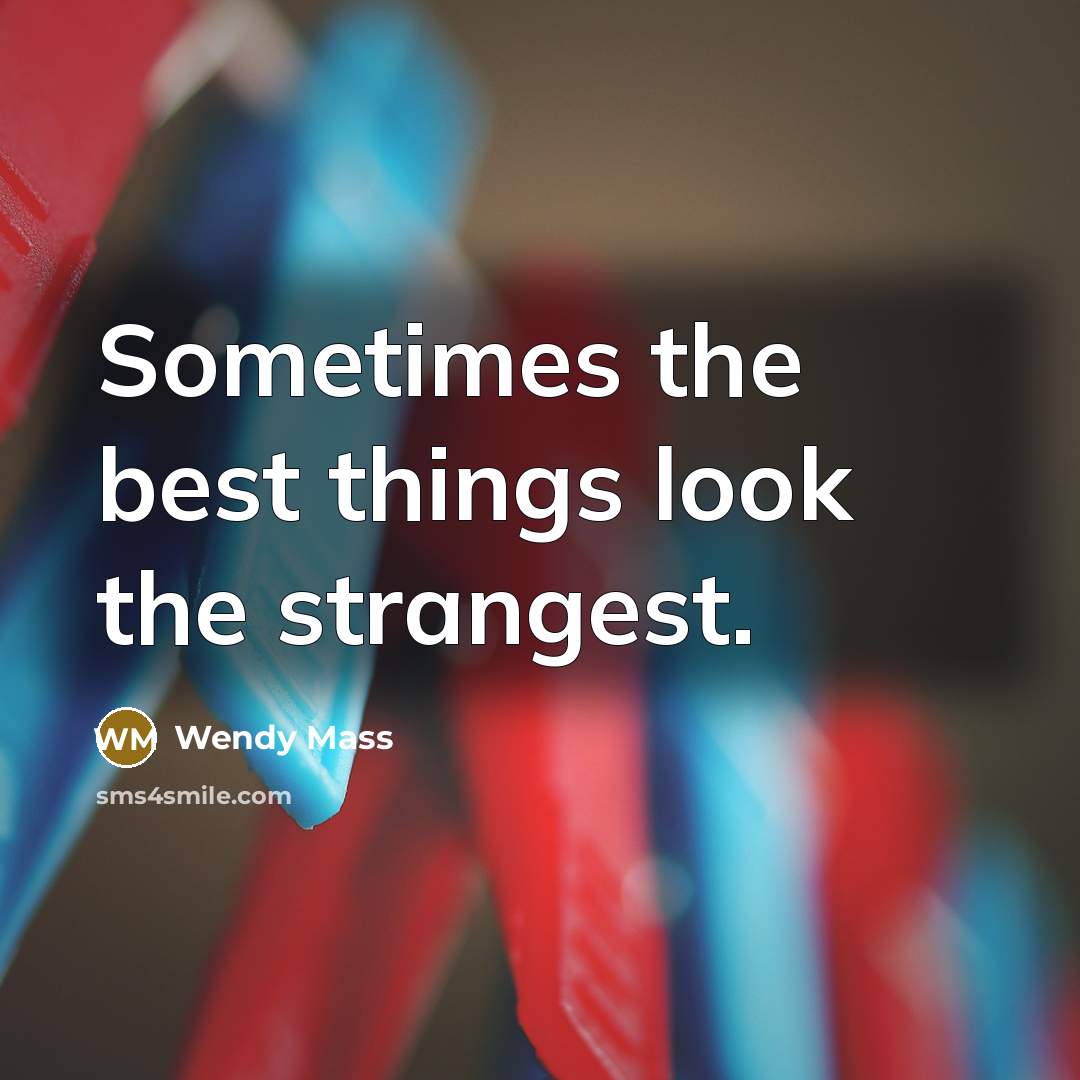 “Sometimes the best things look the strangest.…” quote by Wendy Mass
