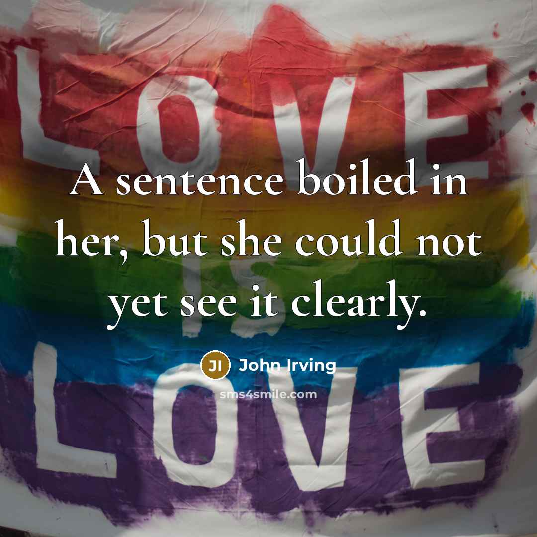 “A sentence boiled in her, but she could not yet…” quote by John Irving