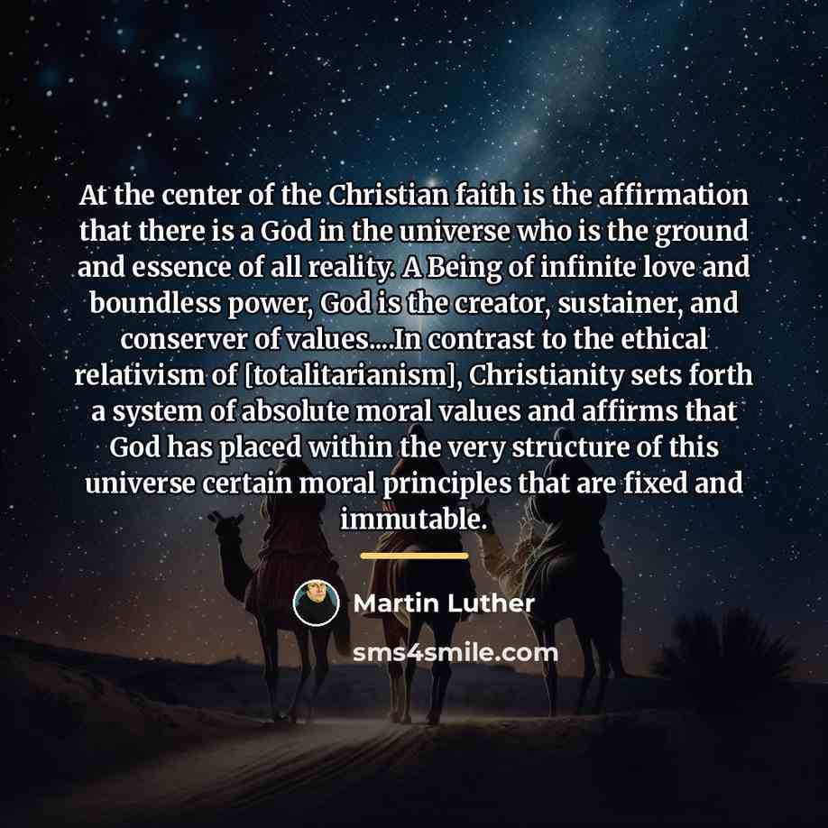 “At the center of the Christian faith is the affirmation…” quote by Martin Luther