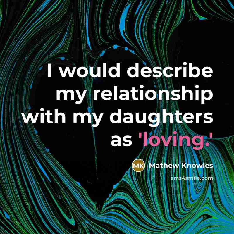 “I would describe my relationship with my daughters as 'loving.'…” quote by Mathew Knowles