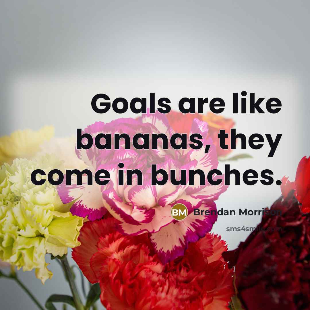 “Goals are like bananas, they come in bunches.…” quote by Brendan Morrison