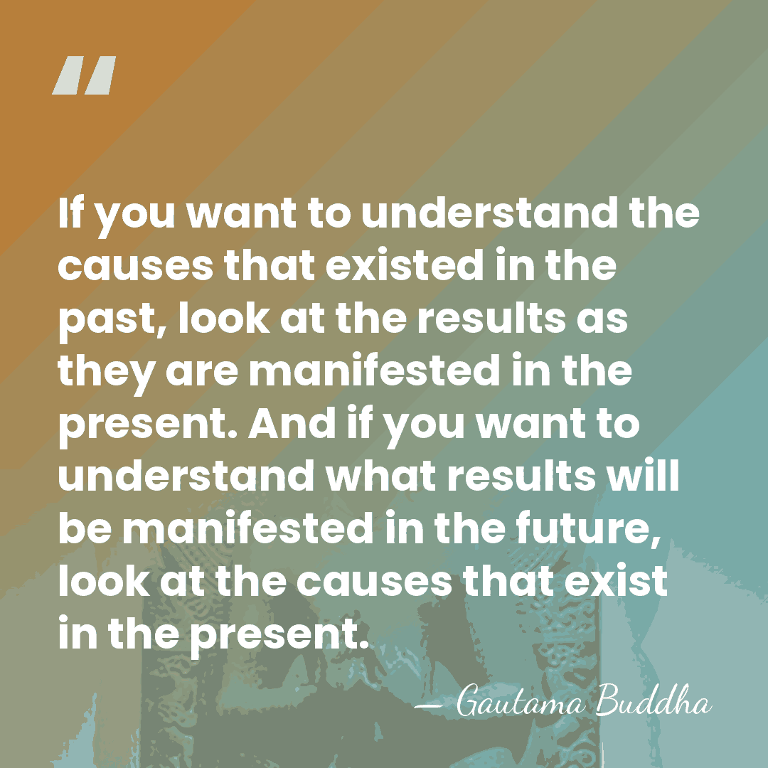 If you want to understand the causes that existed in the past,&hellip; - Gautama Buddha