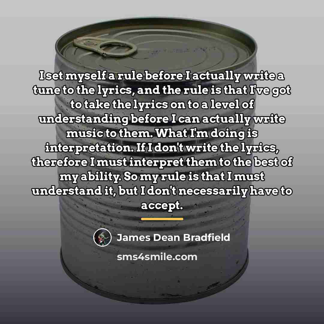 “I set myself a rule before I actually write a…” quote by James Dean Bradfield