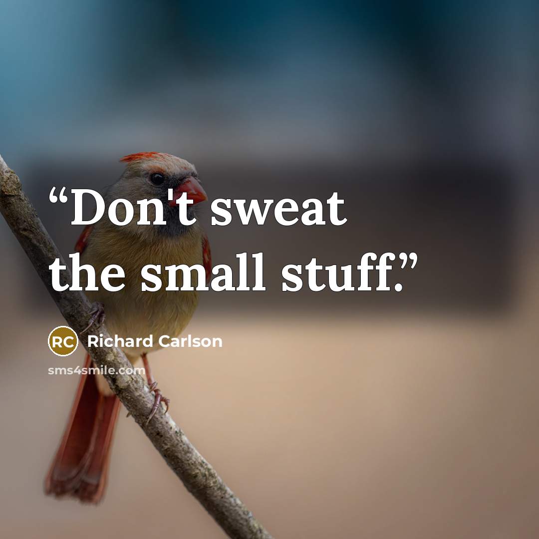 “Don't sweat the small stuff.” quote by Richard Carlson