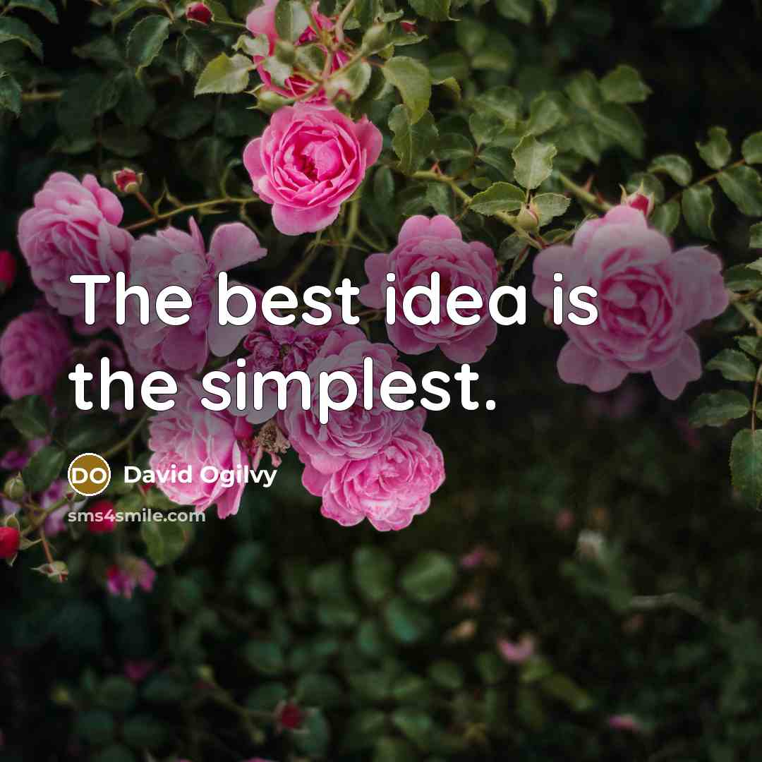 “The best idea is the simplest.” quote by David Ogilvy