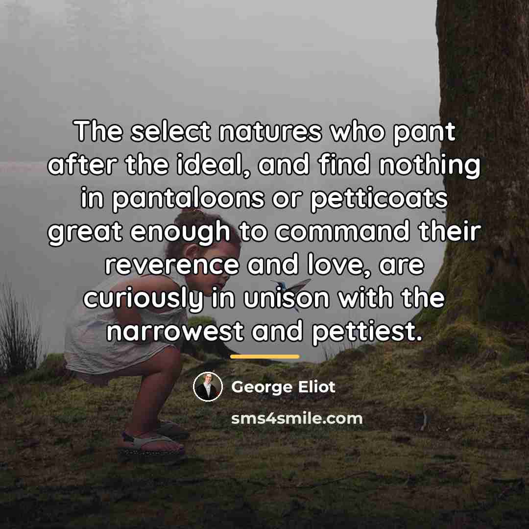 “The select natures who pant after the ideal, and find…” quote by George Eliot