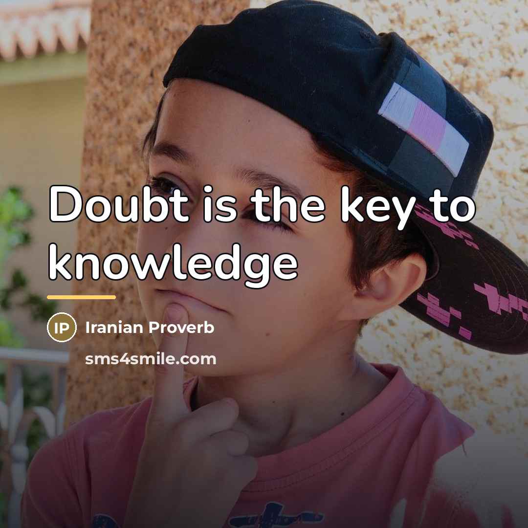 “Doubt is the key to knowledge…” quote by Iranian Proverb
