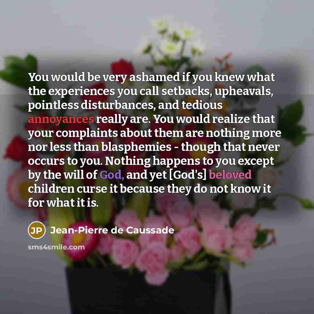 “You would be very ashamed if you knew what the…” quote by Jean-Pierre de Caussade