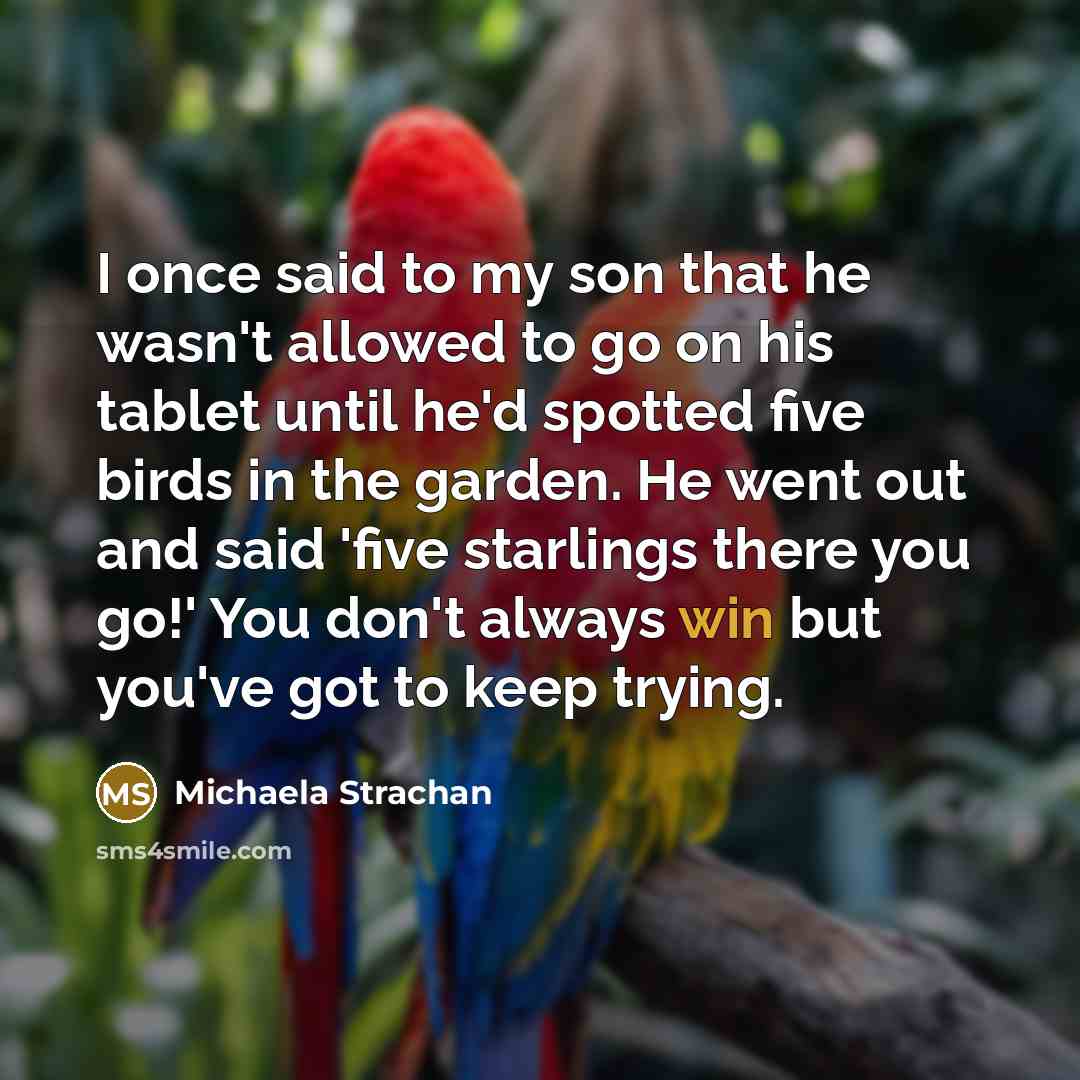 “I once said to my son that he wasn't allowed…” quote by Michaela Strachan