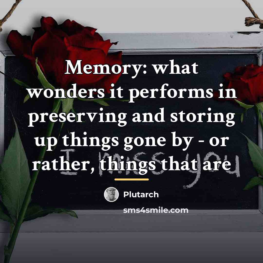 “Memory: what wonders it performs in preserving and storing up…” quote by Plutarch