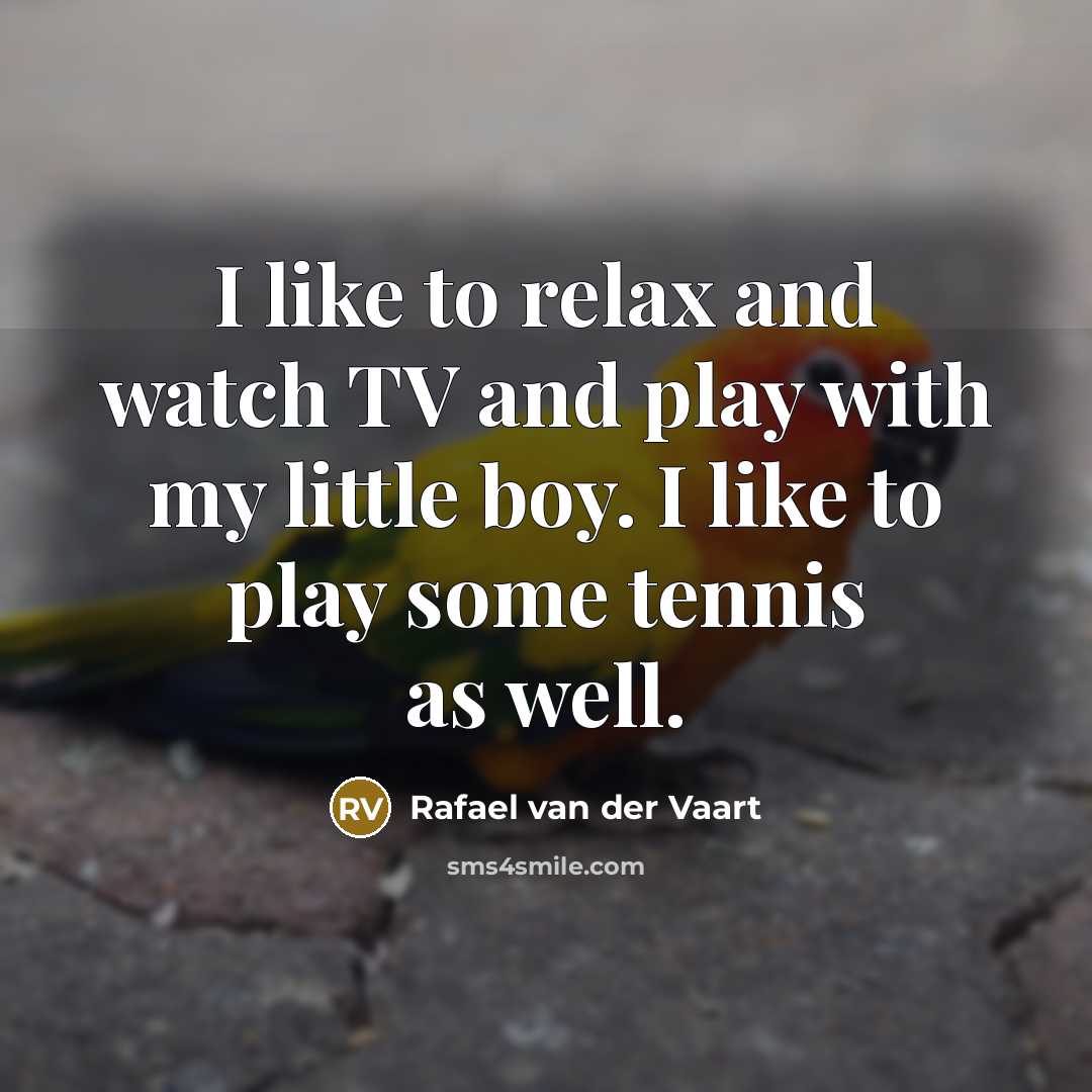 “I like to relax and watch TV and play with…” quote by Rafael van der Vaart
