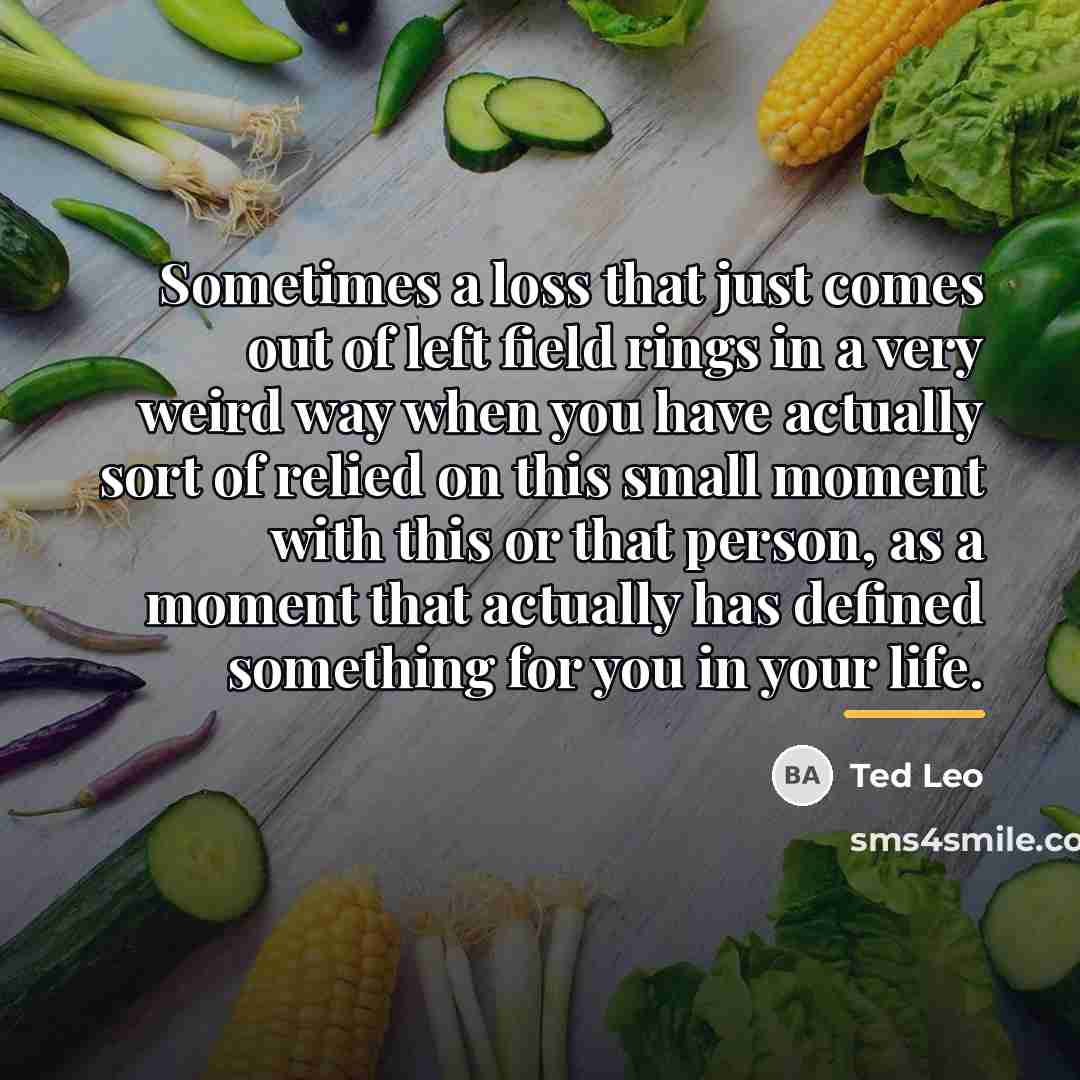 “Sometimes a loss that just comes out of left field…” quote by Ted Leo