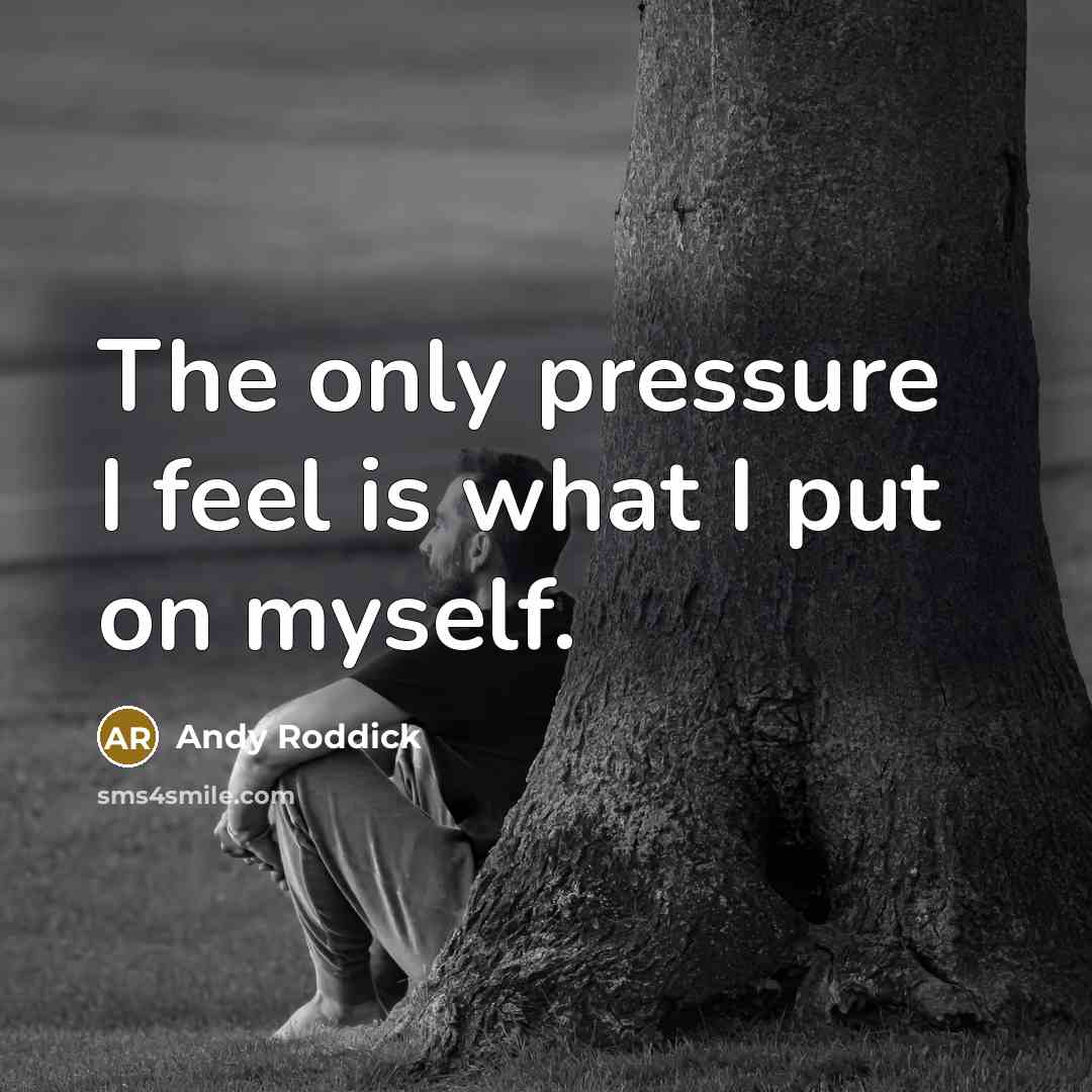 “The only pressure I feel is what I put on…” quote by Andy Roddick