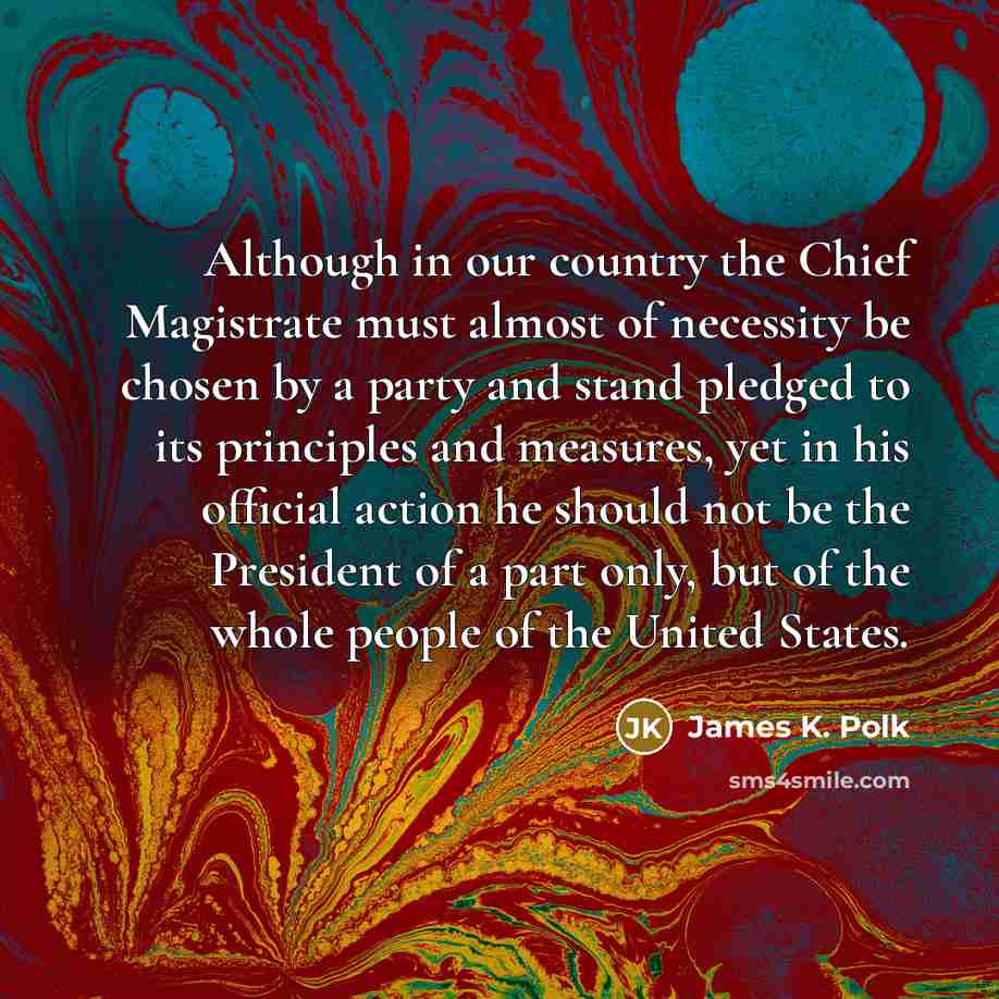“Although in our country the Chief Magistrate must almost of…” quote by James K. Polk