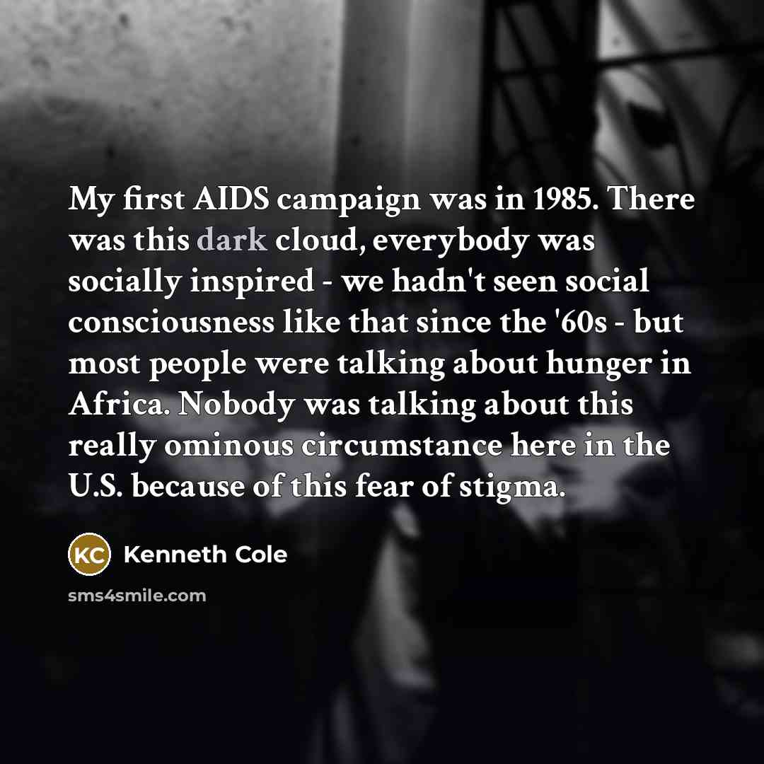 “My first AIDS campaign was in 1985. There was this…” quote by Kenneth Cole